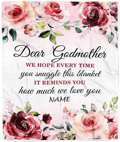 Miniatura 18 de Manta personalizada con texto en inglés «To My Godmother from Goddaughter Godson Thank You for Being My Godmother», para Día de la Madre