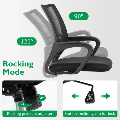 Miniatura 2 de PayLessHere Juego de escritorio y silla de oficina en casa de 32 pulgadas, escritorio para computadora de 32 pulgadas con silla de oficina Negro