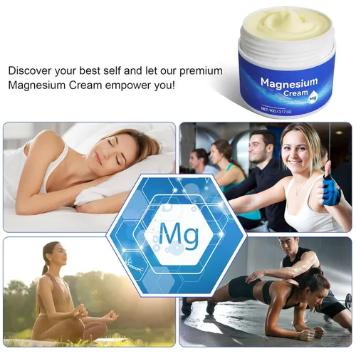 Miniatura 7 de ReliCo Crema de magnesio para pies - Aceite de magnesio puro de absorción rápida con vitamina E, loción de magnesio, 1 unidad