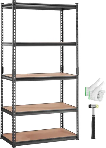 Miniatura 27 de VEVOR Storage Shelves, 5-Tier Adjustable, 2000 lbs Capacity, Heavy Duty Garage Storage Shelving Unit, Metal Utility Rack Shelf, for Kitchen Pantry