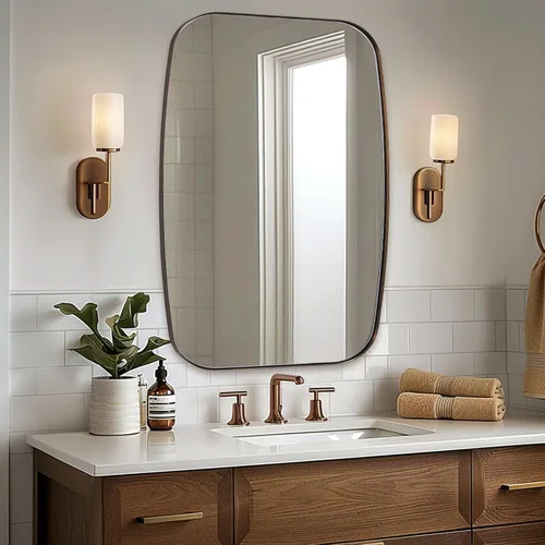 Miniatura 10 de ANDY STAR - Espejos ovalados negros para baño, espejo grande de 24x36 pulgadas con marco de metal negro mate oblongo para pared, espejo moderno