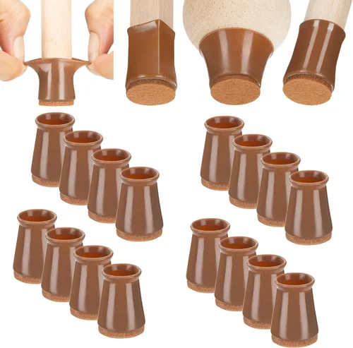 Miniatura 24 de Aneaseit Protectores de suelo para patas de silla, almohadillas de silicona con parte inferior de fieltro para suelos de madera dura y pies