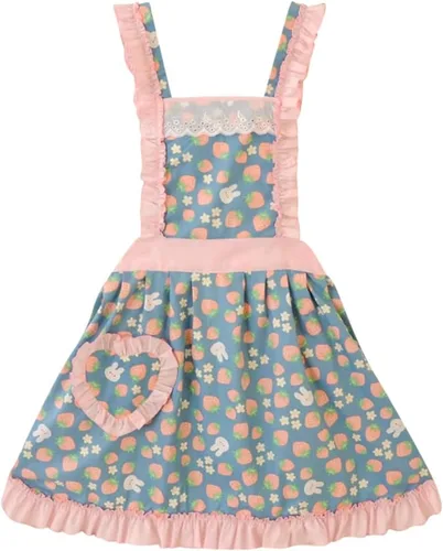 CRB Fashion Delantal para cocinar y hornear para mujeres | Delantales de cocina para mujer y señora con bolsillo, Azul marino, Talla única