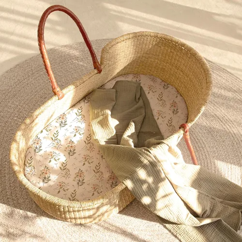 Miniatura 59 de lulumoon Sábanas de muselina para moisés para bebé: sábanas ajustables suaves para moisés de cabecera para niños y niñas Oliva y Crema