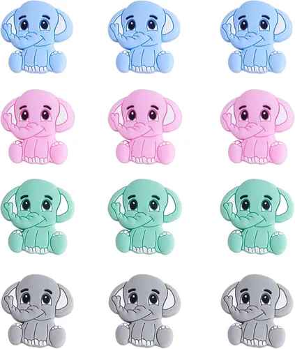 Miniatura 9 de 12 cuentas focales de silicona de animales para hacer llaveros con cuentas focales de ciervos para bolígrafos, pulseras de bricolaje, manualidades