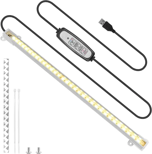Miniatura 6 de Sondiko Tira de luz LED de crecimiento, encendido y apagado automático todos los días luz de cultivo con controlador mejorado, 48 LED, 4 niveles