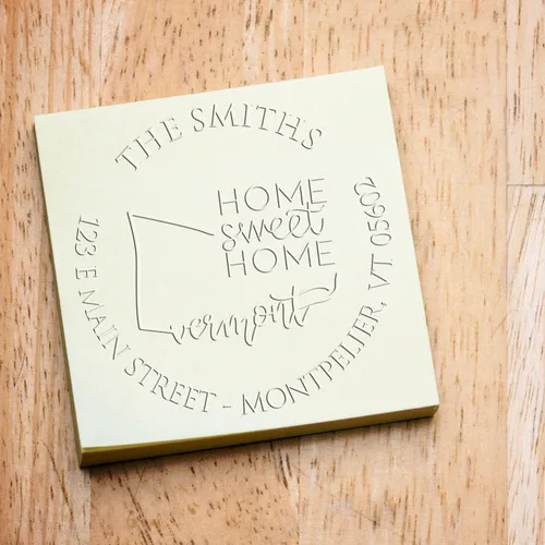 Miniatura 252 de Sello en relieve de dirección personalizado para nuevos propietarios de viviendas, sello redondo de 1-5/8 para dirección de casa, estampado