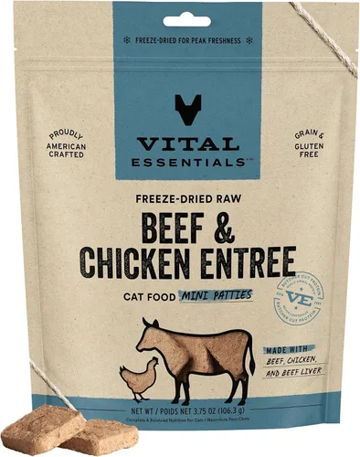 Miniatura 11 de Vital Essentials Alimento Crudo Liofilizado para Gatos, Mini Hamburguesas de Pavo, 8 oz