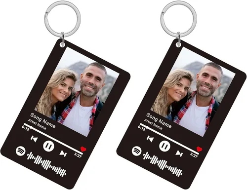 Miniatura 27 de Llavero personalizado de Spotify con imagen, llavero acrílico personalizado para fotos, llavero de código de canción de música de Spotify escaneable