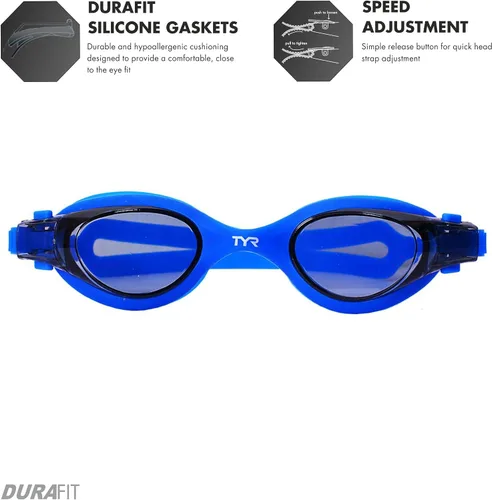 Miniatura 2 de TYR Vesi Adult Swim Goggles - Low Profile Training Goggles for Men & Women, Anti Fog, UV Protection, with Quick Adjust Strap