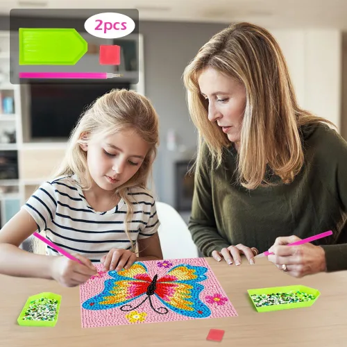 Miniatura 2 de QEUOYSS Kit de arte de diamantes para niños con marco de madera, arte y manualidades para niños de 6 a 8 a 10 a 12 años, fácil de hacer tú mismo