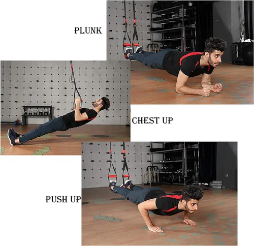 Miniatura 6 de Paquete de equipo de ejercicio de entrenamiento de suspensión todo en uno, kit de entrenamiento de resistencia de fitness con correas profesionales