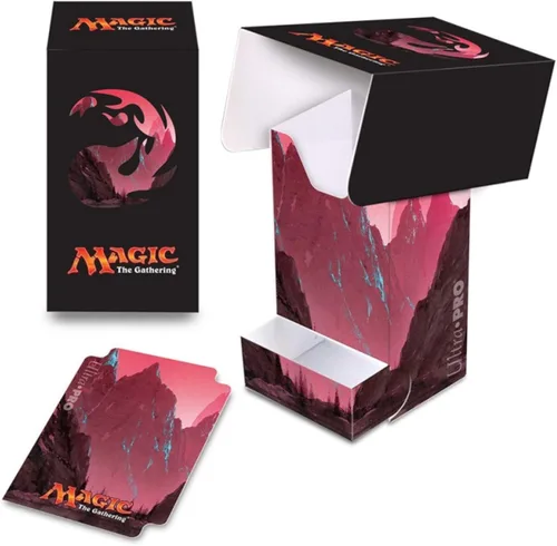 Ultra PRO Magic: the Gathering Mana 5 "Mountain" caja de cubierta completa con bandeja de dados