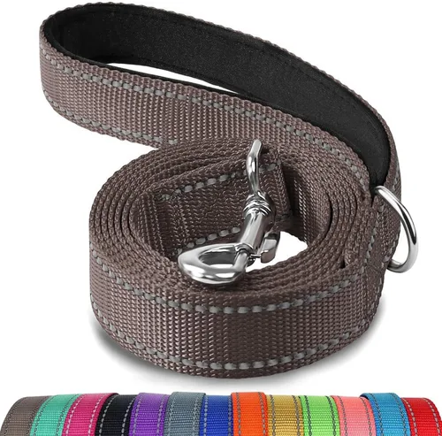 Joytale - Correa reflectante de doble cara para perro, 6, 5 y 4 pies, resistente de nailon, asa acolchada, para pasear perros medianos y grandes,