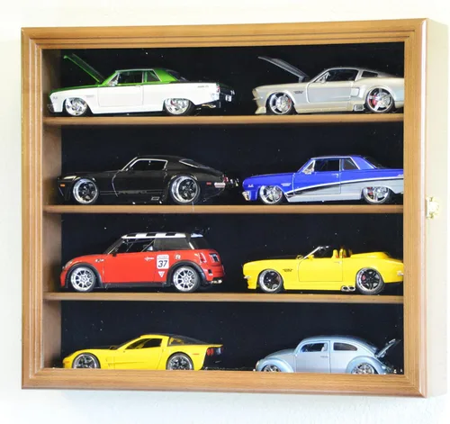 Miniatura 3 de 1/24 Escala Diecast Modelo 8 Carros Vitrina Soporte para 8 Coches 1:24 (Acabado Cereza)
