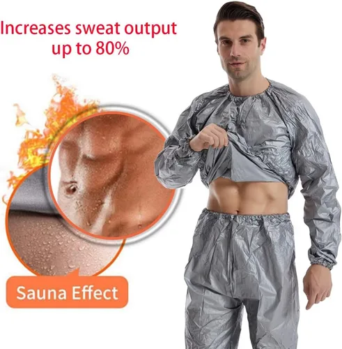 Miniatura 2 de DawnBreak Sauna Sweat Suit for Women/Men Exercise Weight Loss Gym Fitness Workout Plateado