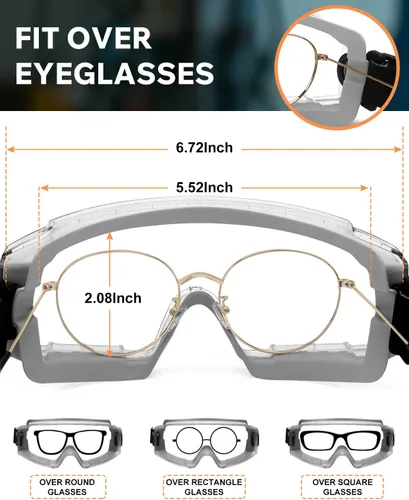 Miniatura 3 de Gafas de seguridad antivaho – Protección ocular certificada ANSI Z87.1 para trabajos de laboratorio de química – 2