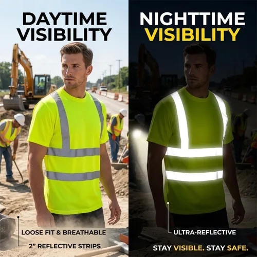 Miniatura 4 de Camisetas reflectantes de seguridad de alta visibilidad personalizan su logotipo