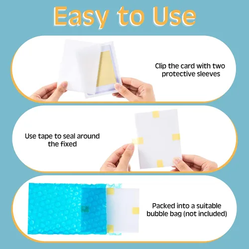 Miniatura 4 de Fuutreo 100 protectores de envío de tarjetas coleccionables de 3.5 x 4.5 pulgadas, suministros de envío de tarjetas intercambiables, insertos
