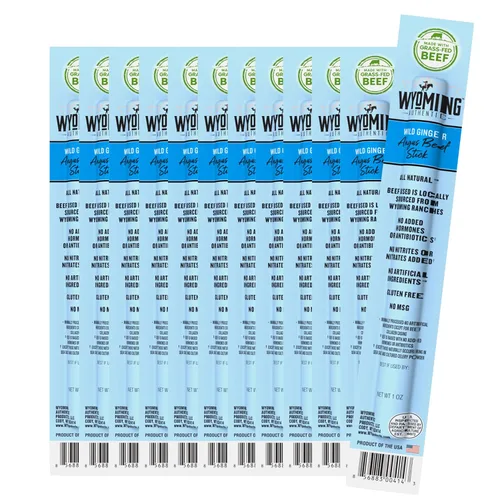 Miniatura 12 de Wyoming Palitos de carne 100% alimentados con pasto – 4 veces cada sabor – Humo de nogal vaquero, jengibre salvaje y jalapeño original – Snacks