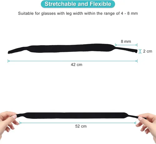 Miniatura 2 de Joyzan Correa para lentes, retenedores de lentes de sol deportivos de neopreno flotante, soporte antideslizante de silicona para gafas, cordón