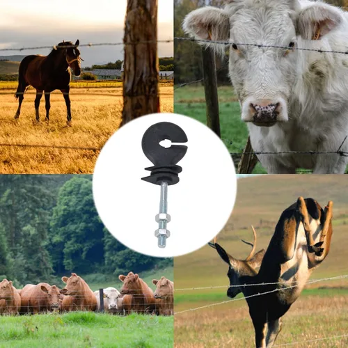 Miniatura 2 de Clavos de aislamiento electrónico roscados para cercas eléctricas, aislador de tornillo para sistema de rejilla, rodamiento de animales
