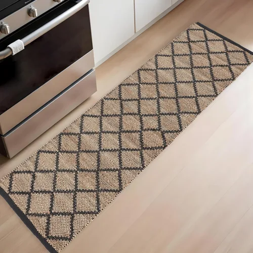 Miniatura 16 de RedEarth · Alfombra rectangular - 2'x3' de yute natural trenzada con respaldo antideslizante - Alfombra boho tejida a mano para dormitorio, cocina
