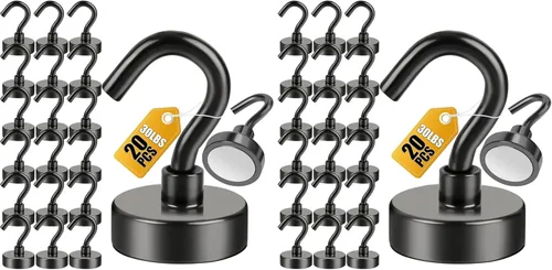 Miniatura 7 de DIYMAG - Ganchos magnéticos en S fuertes y resistentes, 30 libras de capacidad, para crucero, aula, refrigerador, cabañas, parrilla, cocina, garaje