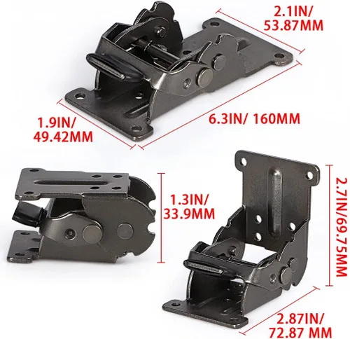 Miniatura 3 de Skelang Brakcet plegable de 2 piezas 0°-90°-180°, bisagra plegable de mesa, soporte de extensión de autobloqueo para mesa, banco de trabajo