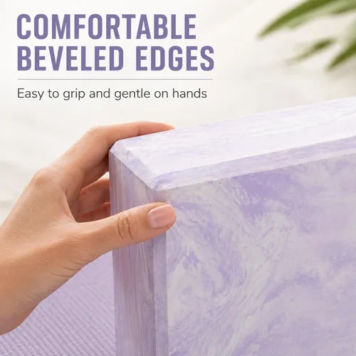 Miniatura 4 de Bloque de yoga – Bloque de ejercicio de espuma de alta densidad para yoga, pilates, estiramiento y meditación – antideslizante, ligero y duradero