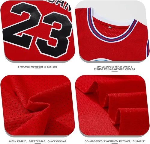 Miniatura 3 de Camiseta de baloncesto para hombre #23 camisetas de película espacial de los años 90 para Halloween, hip hop, ropa de fiesta, camisas deportivas