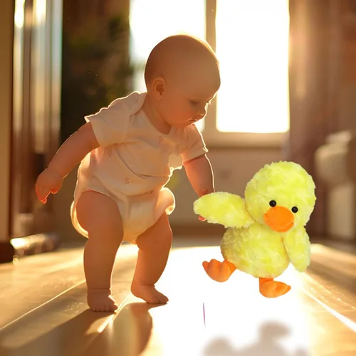 Miniatura 5 de Animal de Peluche Relleno Pato Rosa, Lindo Juguete de Pato Rosa Peludo, Juguete de Peluche Suave y Tierno Abrazable para Niños y Niñas, Regalos