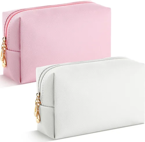 Bolsas de cosméticos a granel de piel sintética para maquillaje, bolsa pequeña, bolsa de aseo de bricolaje, bolsa de aseo personal, organizador de