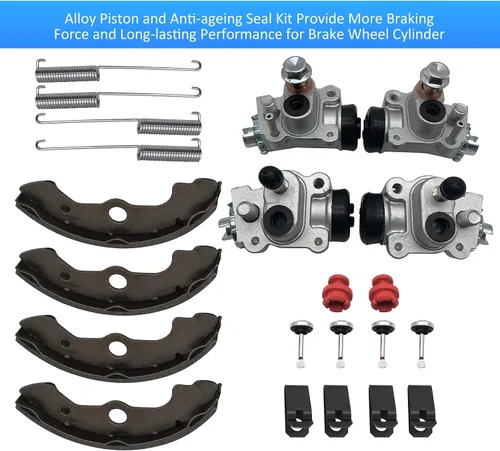 Miniatura 5 de Kit de zapatas y cilindros de rueda de freno delantero para Honda Foreman 450 TRX450 ES/S 1998-2004 (izquierda y derecha) TRX450FE/TRX450FM, OEM#