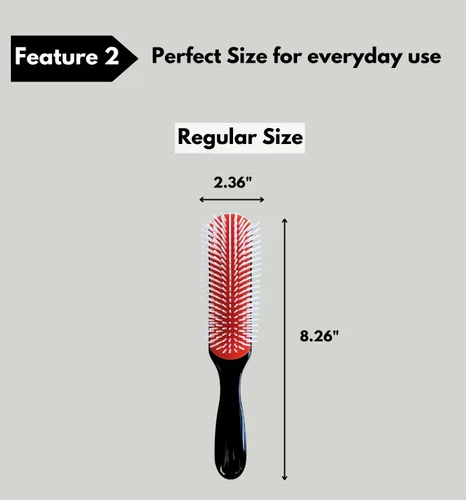 Miniatura 4 de MDSTYLE Cepillo para cabello rizado, grueso, ondulado y enrollado, definición de rizos, desenredante, peinado, secado por soplado, moldeador
