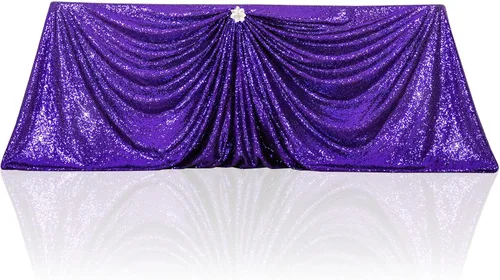 Miniatura 100 de PartyDelight Mantel de lentejuelas redondo de 50 pulgadas, color dorado claro, adorno de mesa para decoración de bodas, fiestas, cumpleaños