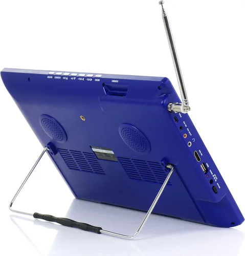 Miniatura 5 de Trexonic Televisor LED portátil recargable de 14 pulgadas con HDMI, SD/MMC, USB, VGA, entrada/salida AV y sintonizador digital integrado, azul