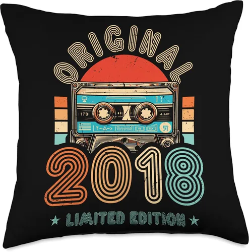 Miniatura 4 de Retro Limited Edition 2018 Cassette Tape 8th Birthday Throw Pillow