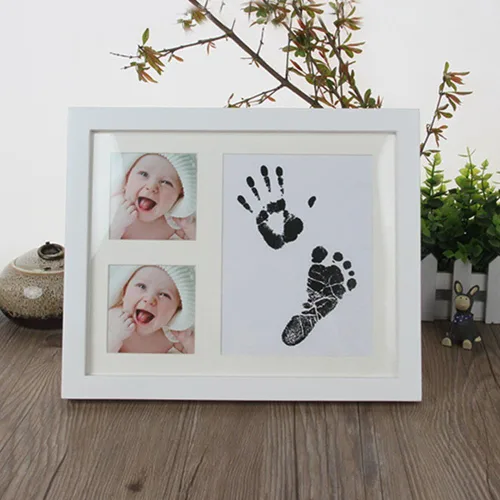 Miniatura 5 de JIAN YA NA Babyprints - Kit de marco de fotos de huellas y huellas de recuerdo para bebé recién nacido, álbum de fotos para registro de ducha Blanco