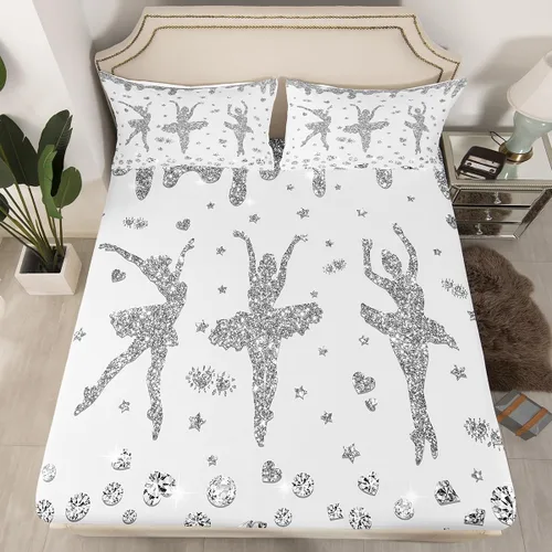 Miniatura 26 de Erosebridal Sábana bajera ajustable de gimnasia con bolsillo profundo para niñas y niños, tamaño individual, juego de ropa de cama deportiva