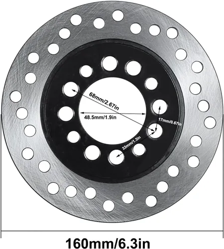 Miniatura 3 de HOLATO Placa de rotor de disco de freno trasero de 160mm 6.3" para 50cc 70cc 90cc 110cc 125cc Tao Tao Coolster Roketa Kazuma Baja BMS Jetmoto SUNL