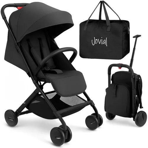 Jovial Cochecito de viaje ligero para bebé con fácil plegado de una mano, cochecito portátil compacto para uso diario y viajes familiares, con