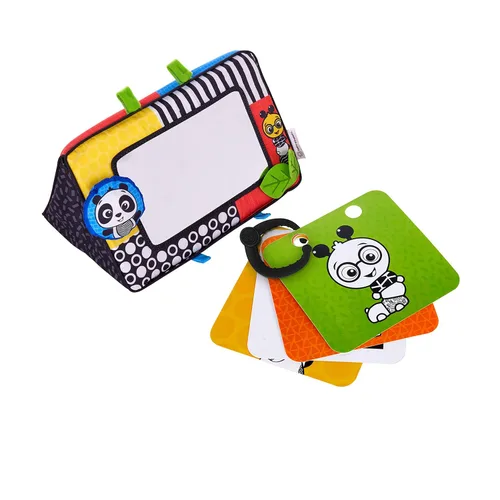 Baby Einstein Flip para Arte Espejo de Actividad de Piso de Alto Contraste con Tarjetas para Llevar, Juego de Tiempo de Barriga, Recién Nacido+