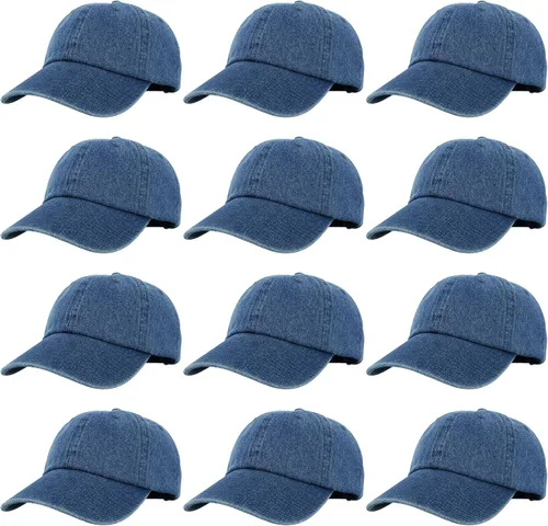 Gelante Gorras de béisbol 100% algodón liso en blanco tamaño ajustable al por mayor a granel de 12 unidades