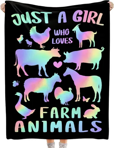 Manta con diseño de animales de granja, regalo para niños y niñas, amantes de los animales de granja, adorable diseño de animales, súper suave,