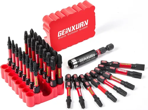 Miniatura 18 de Geinxurn Juego de puntas de destornillador de impacto, 99 piezas de 1 "/2 "multi cabeza magnética S2 puntas de destornillador de acero