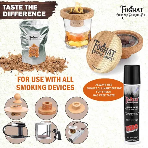 Miniatura 5 de Foghat Ahumador para Cócteles con Astillas de Madera - 100oz de Rebobinado de Bourbon para Kit de Ahumado, Whisky y Ahumador de Bebidas - Astillas