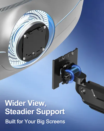 Miniatura 3 de MOUNT PRO Soporte de monitor dual para pantallas ultraanchas de hasta 44 libras de máximo 49 pulgadas, brazo de monitor resistente para 2 monitores