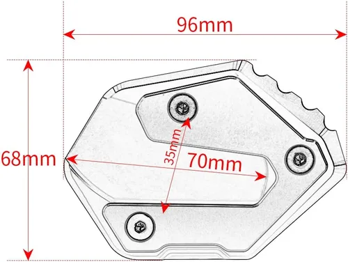 Miniatura 6 de Modeer Para Ya.maha MT07 FZ07 2014-2024 extensión del soporte lateral de la motocicleta Ampliar placa pad mt 07 fz 07 accesorios color rojo
