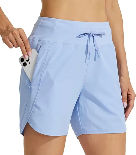 Miniatura 9 de Willit - Pantalones cortos deportivos de mujer para correr, 5 pulgadas, de secado rápido, para entrenamiento, senderismo, cintura alta, activos